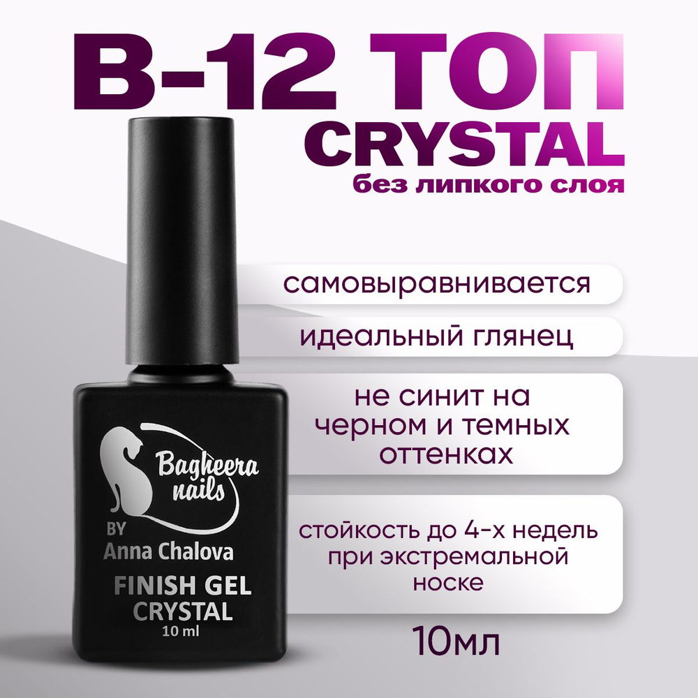 Bagheera Nails Топ для гель лака / для гель-лака, глянцевый, В-12,10 мл  #1