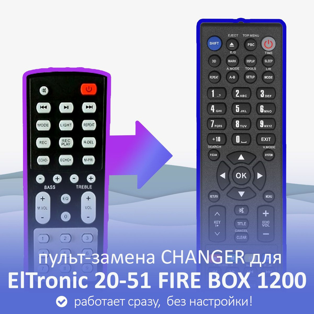 пульт-замена для Eltronic 20-51 FIRE BOX 1200, 30-09 #1