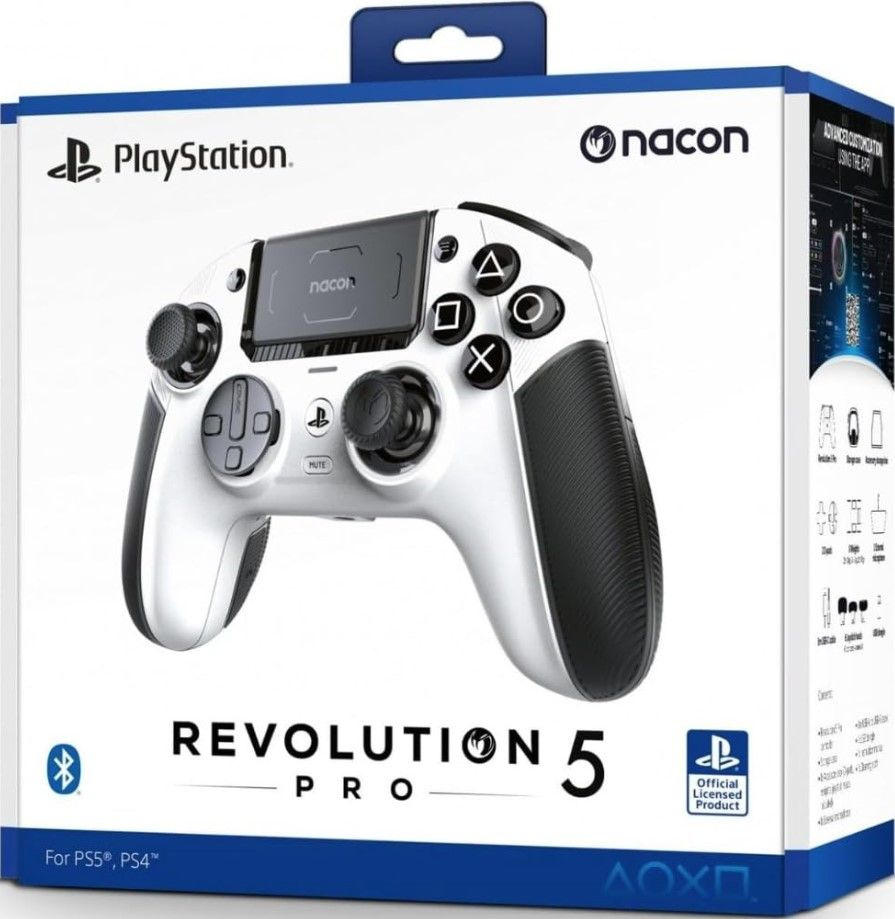 Геймпад Игровой геймпад Nacon Revolution 5 Pro белый для PS4, PS5, PC,  Bluetooth, Проводной, белый, черный купить на OZON по низкой цене  (1638412965)