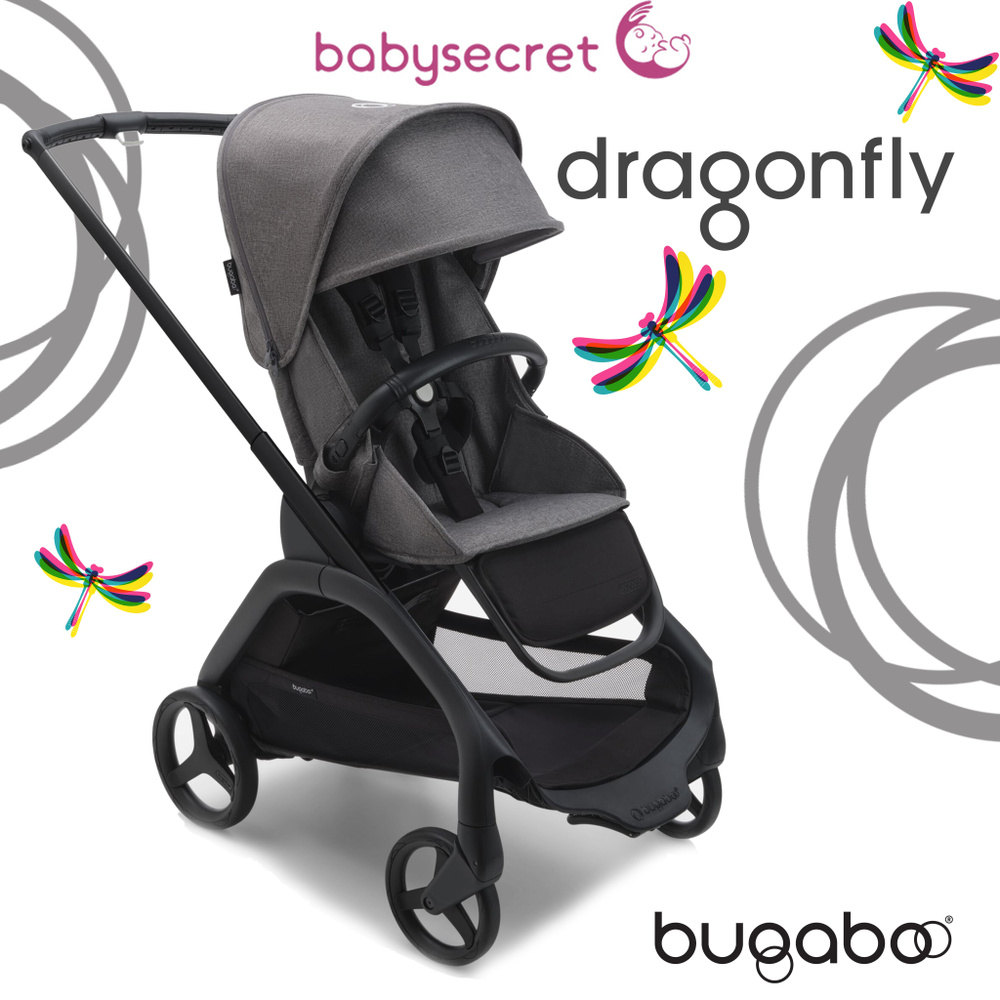 Коляска прогулочная Bugaboo Dragonfly на шасси Black/grey/grey melange #1