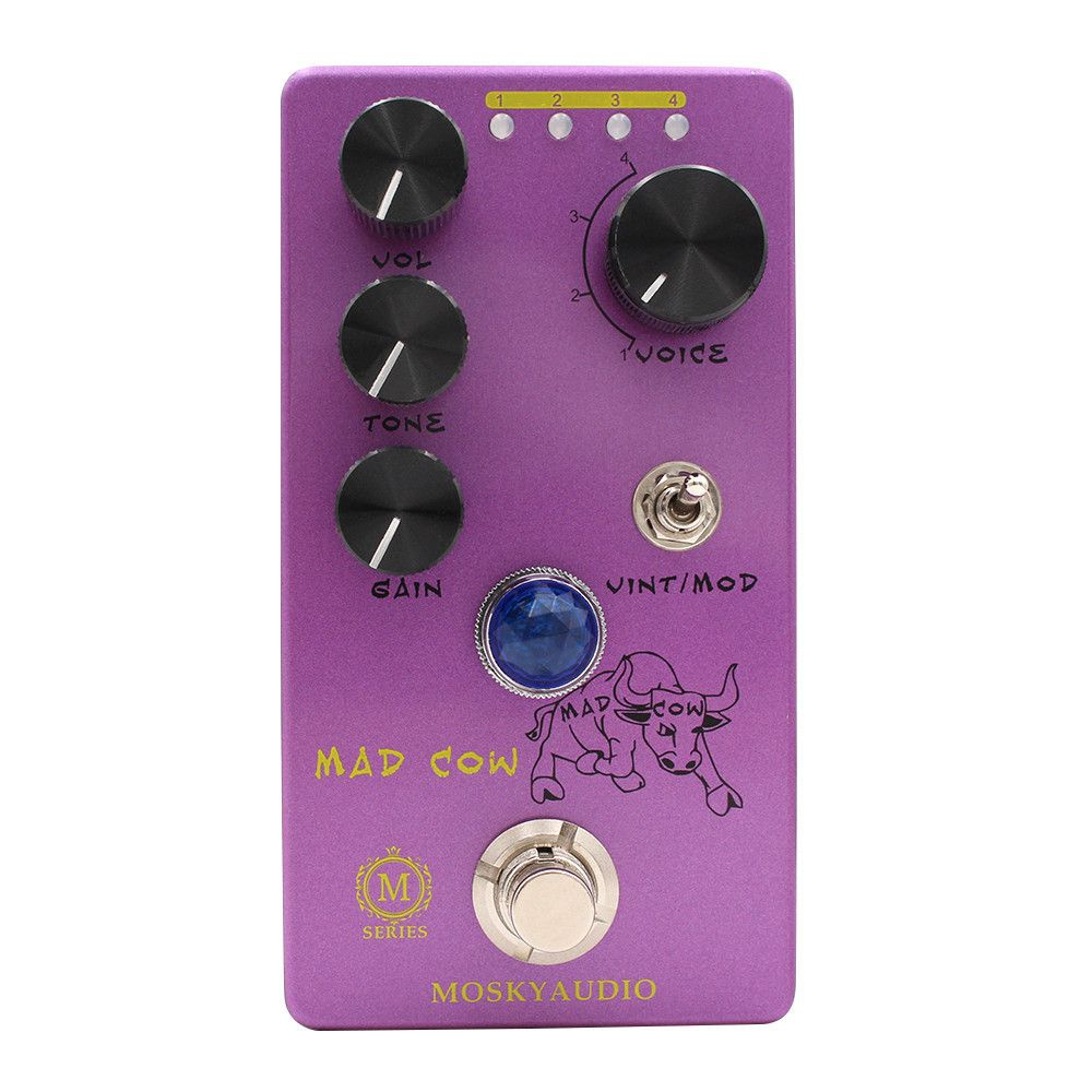 Педаль эффекта искажения звука Mosky Audio Mad Cow Distortion, педаль искажения в 4 голосовых режимах, #1