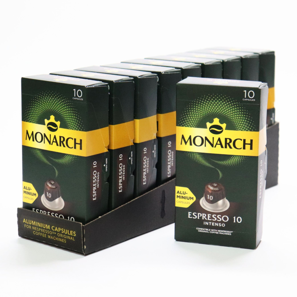 Кофе капсульный 10 уп. по 10 шт. Monarch Espresso №10 Intenso, для системы Nespresso  #1