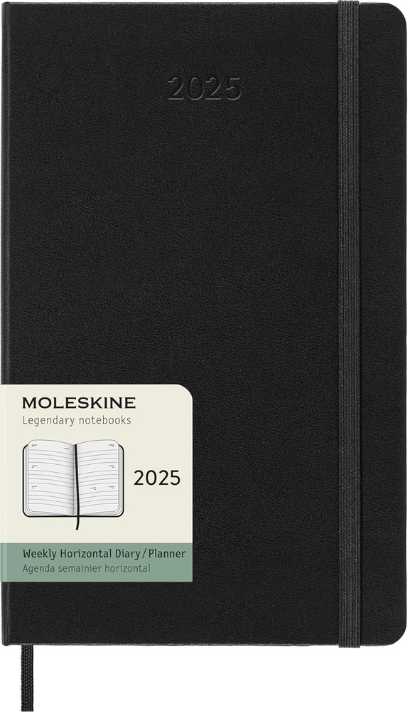 Еженедельник на 2025 г Moleskine CLASSIC HORIZONTAL DHB12WH3 13x21 см, твердая обложка, черный  #1