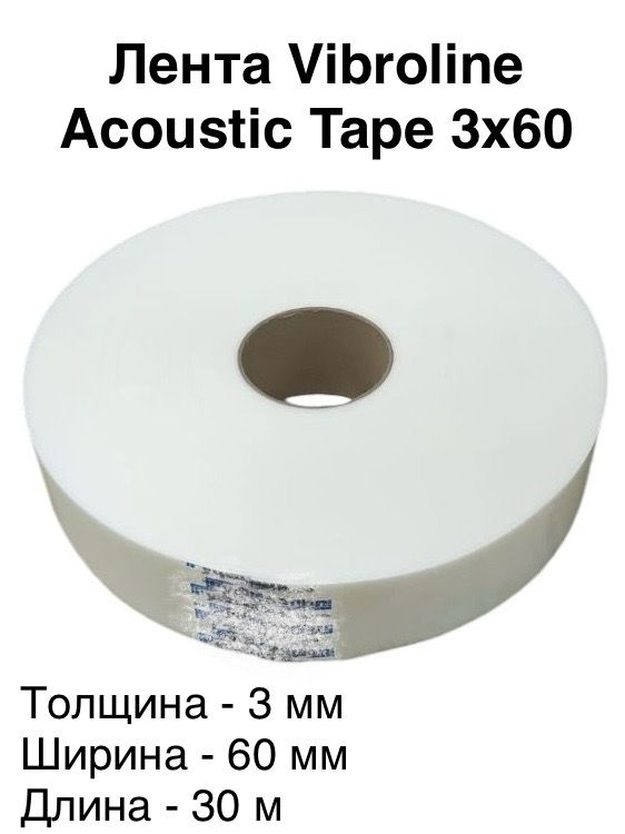 Звукоизоляционная лента Acoustic Tape ППЭ 3х60 (30 м) белая #1