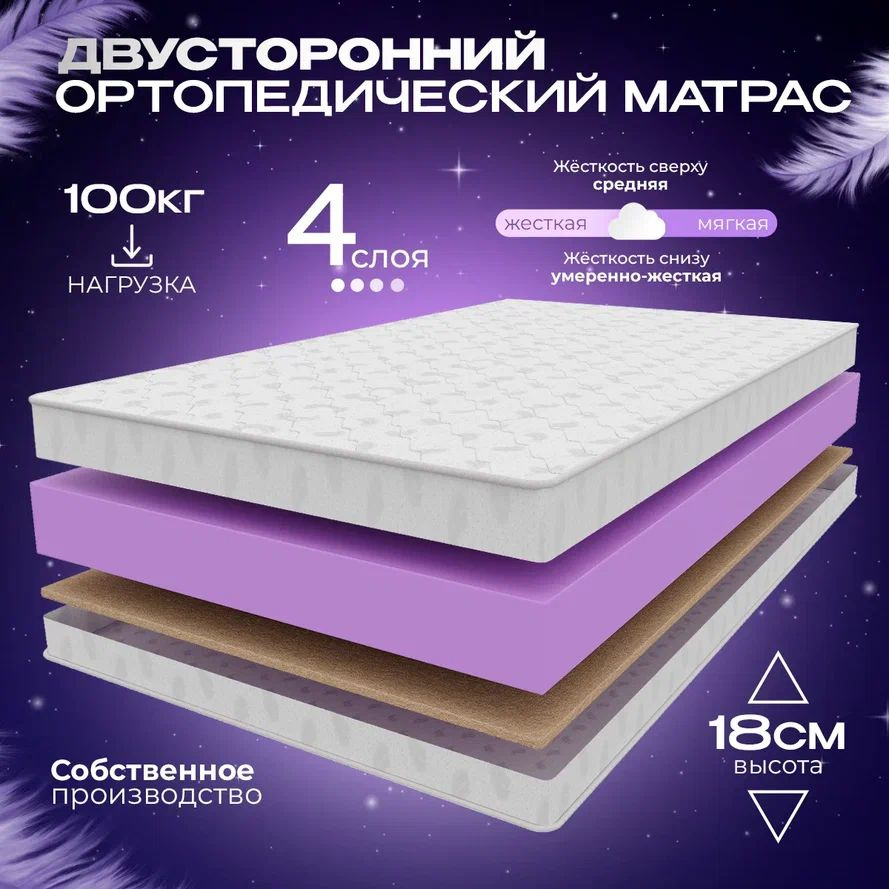 VITAFLEX Матрас Ортопедический беспружинный матрас 120x170 VITAFLEX Medicine 17V Sk, полуторный, с латексом, #1