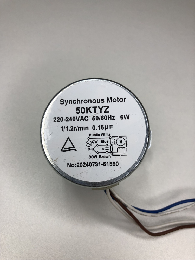 Мотор-Редуктор 6 Вт 1/1,2 об/мин. для Льдогенератора Тихоходный 50KTYZ ...