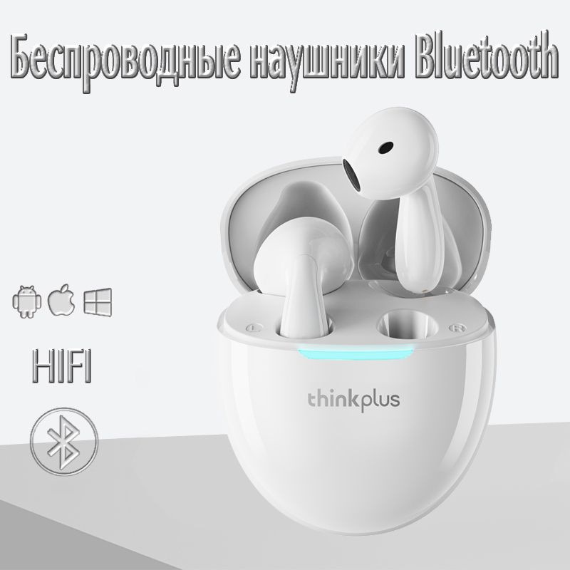 Беспроводная Bluetooth-гарнитура Lenovo LP48, изогнутый дизайн, удобство ношения, качество звука высокого #1