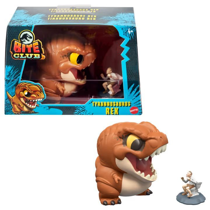 игрушки mattel фигурки Jurassic World Bite Club Tyrannosaurus Rex Dinosaur Collectible Figure  #1