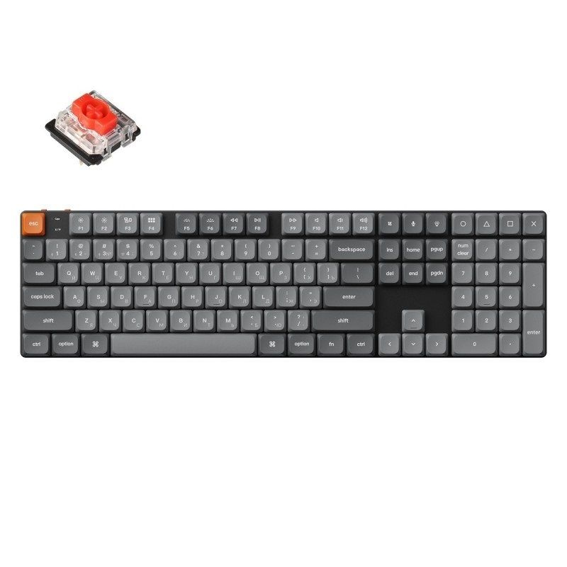 Беспроводная механическая клавиатура QMK Keychron K5 Max (108 клавиш, White LED подсветка, Gateron Red #1