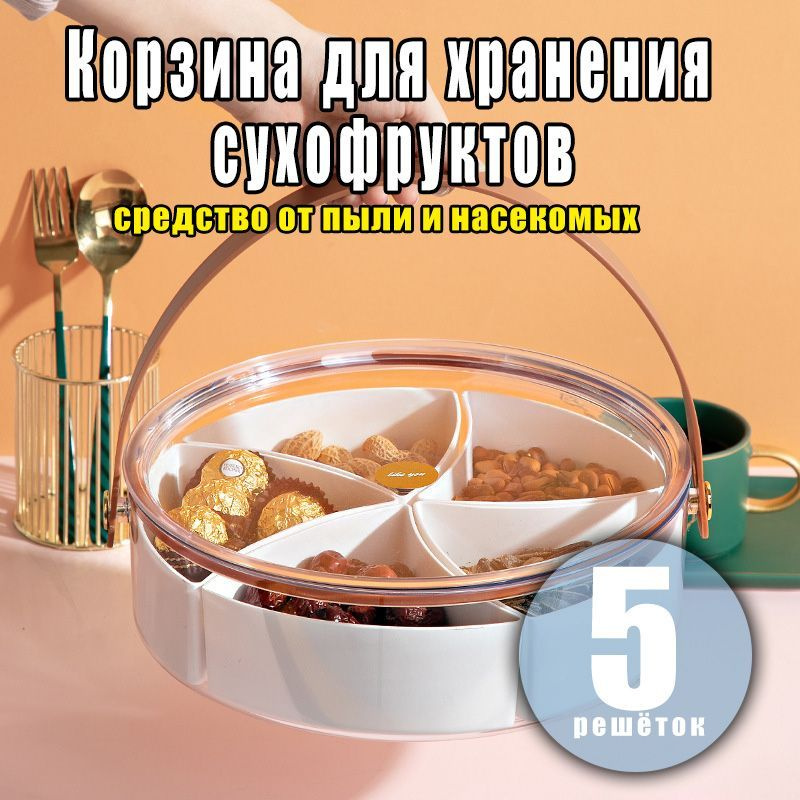 Менажница с крышкой пластиковая, 5 секций купить на OZON по низкой цене ...
