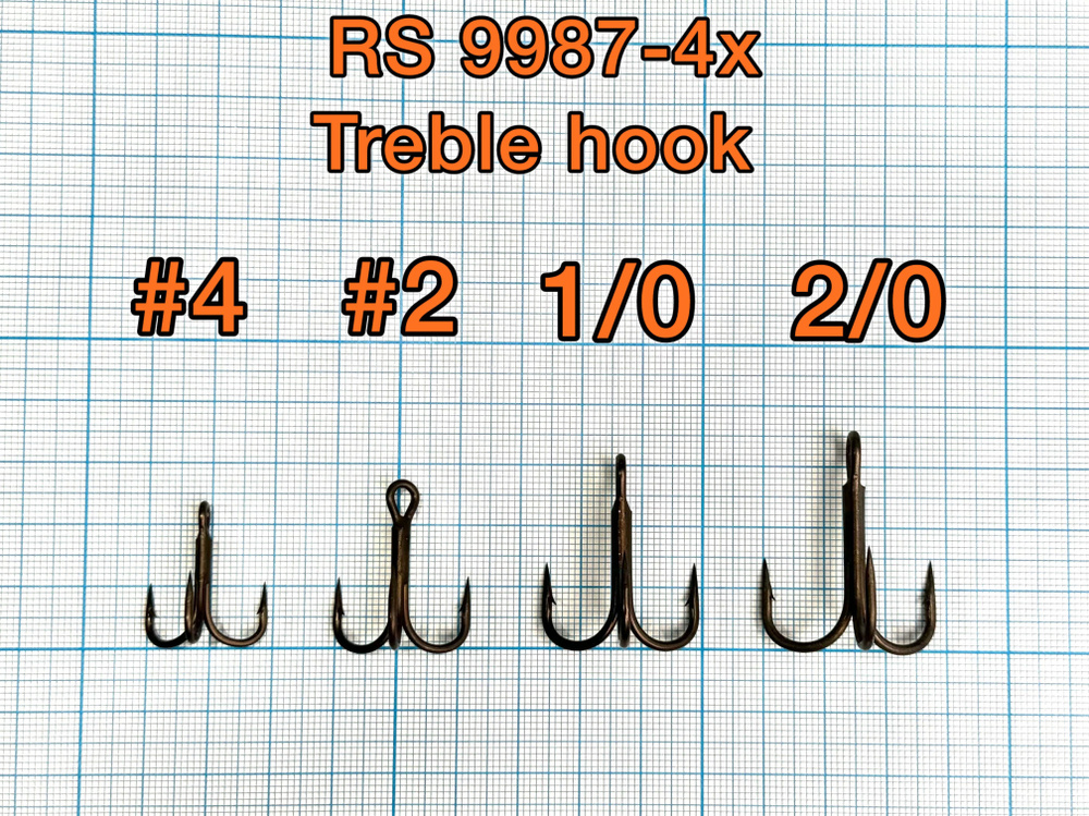 Тройной крючок для рыбалки 5 шт. / Тройник 4X Tremble hook 2/0 #1