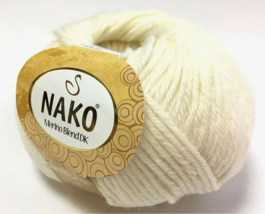 ПРЯЖА NAKO MERINO BLEND DK (300-молочный) 3 мотка #1