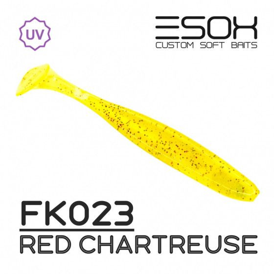 Мягкие силиконовые приманки для щуки Esox Sheasy 4.4"(115мм) 4 шт (FK023 Red Chartreuse) / Рыболовные #1