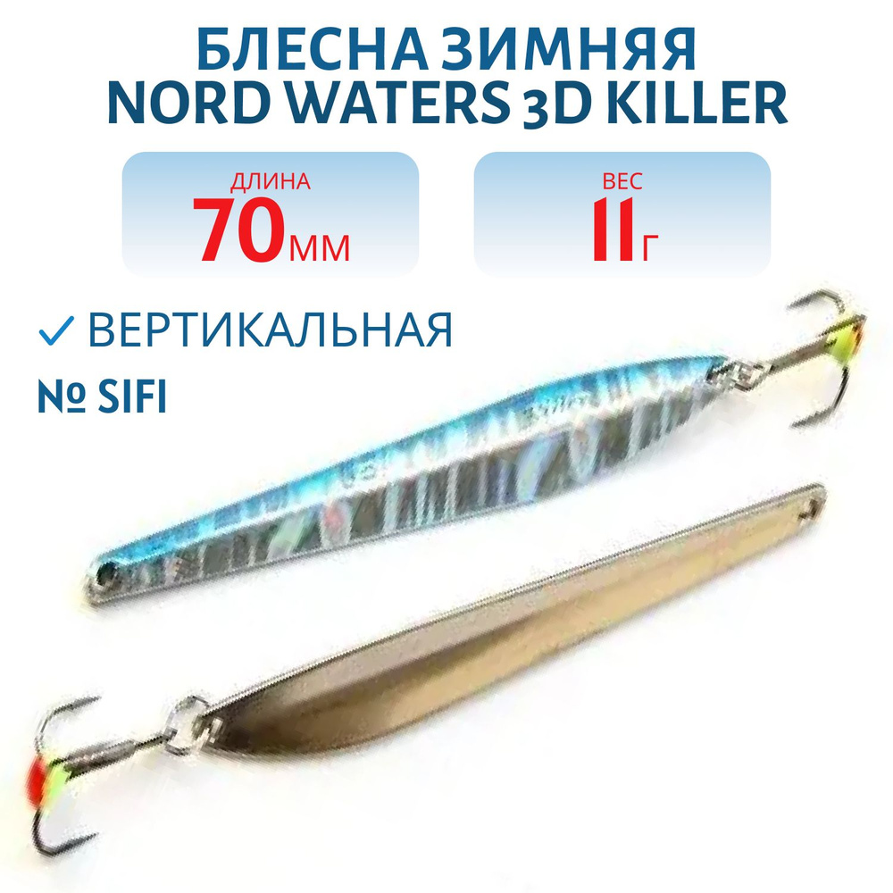 Блесна зимняя Nord Waters 3D Killer FKR07011SIFI (колотый лед) #1