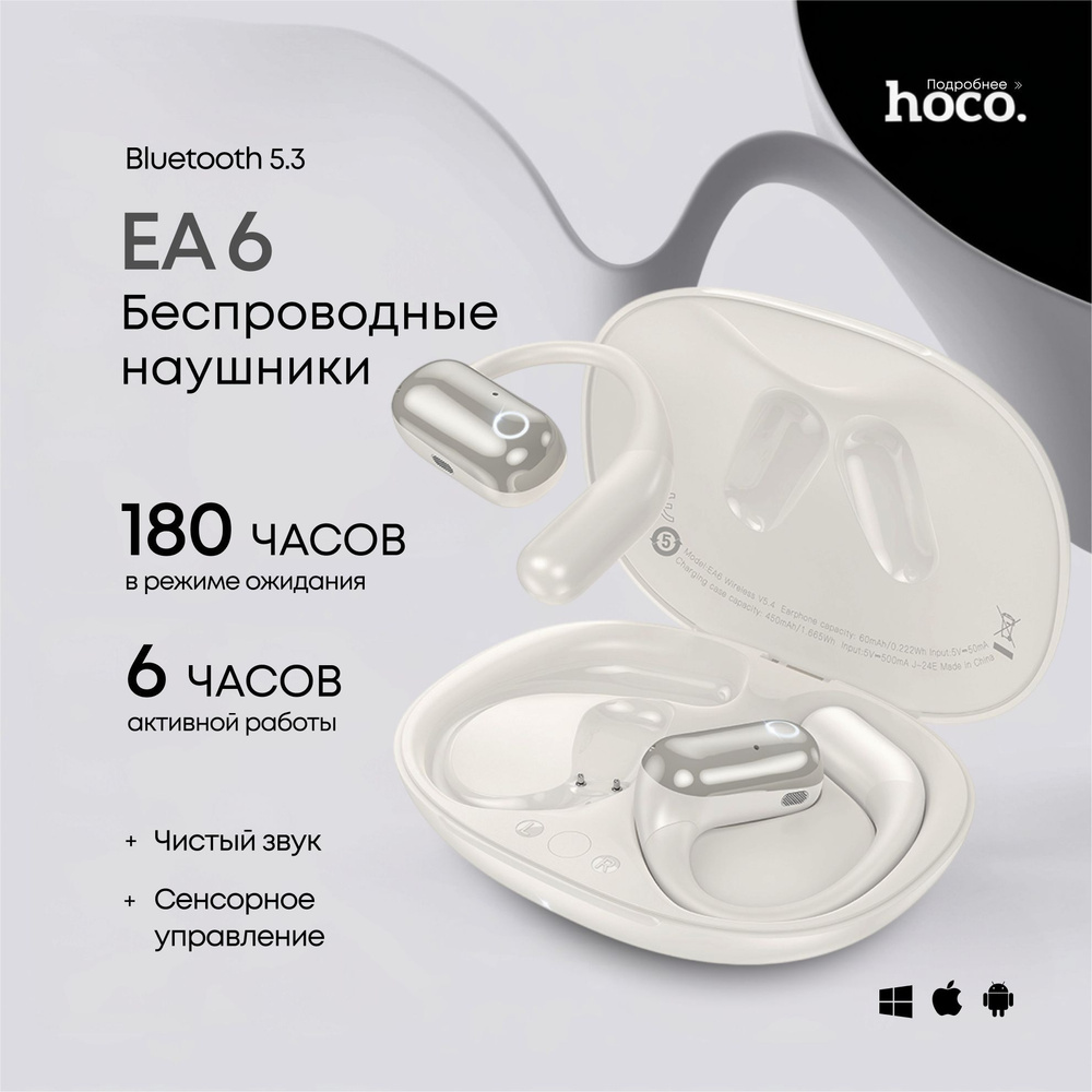 Наушники беспроводные спортивные Hoco EA6, с микрофоном #1