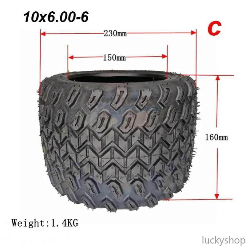 Покрышка Бескамерная внедорожная10"10x6.00-6, Внутренний диаметр: 15 см для электросамоката Citycoco #1