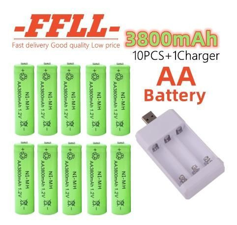 10 шт 1.5V AA Аккумулятор 3800 mAh Зарядный аккумулятор NI - MH #1