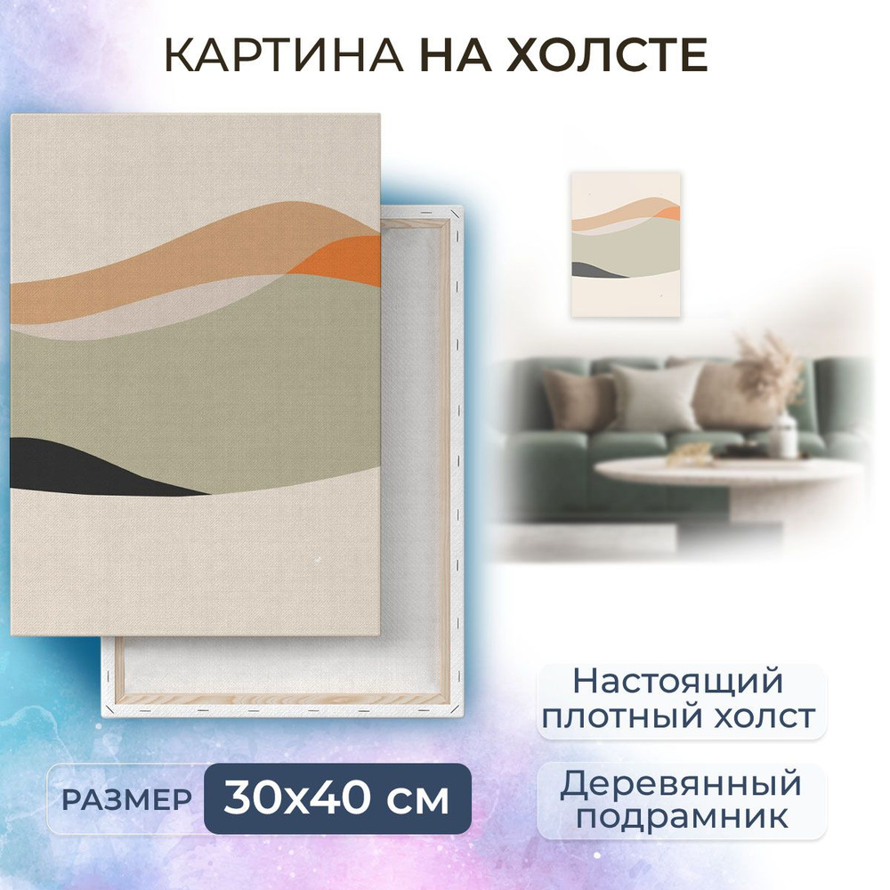 Картина на холсте, репродукция / Скандинавский постер / Размер 30 x 40 см  #1