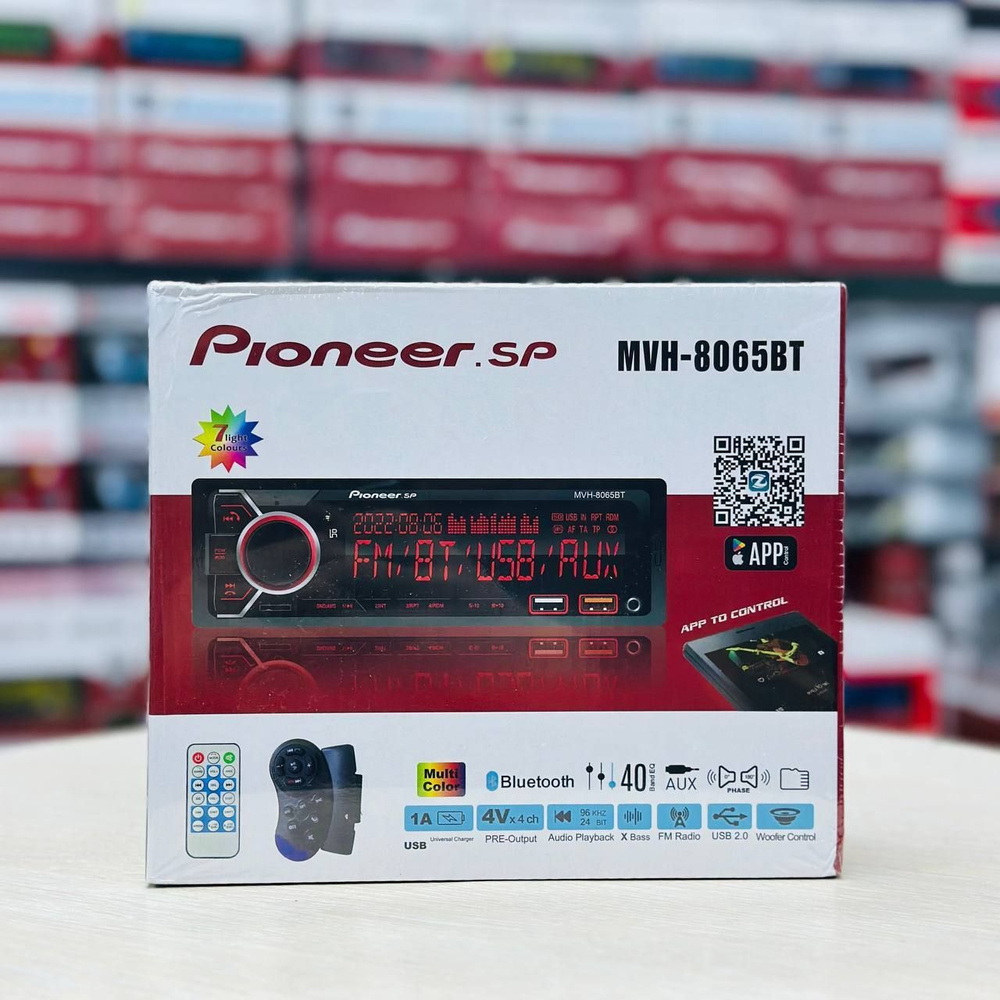 Автомагнитола Pioneer MVH-8065BT, 1DIN, BLUETOOTH, 7 Цветов подсвтеки #1