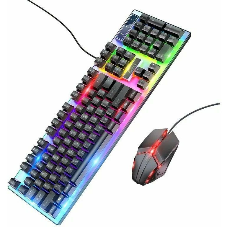 Клавиатура и мышь Xiaomi Hoco Colorful Lighting Gaming Keybord and mouse set GM18 Black черный  #1