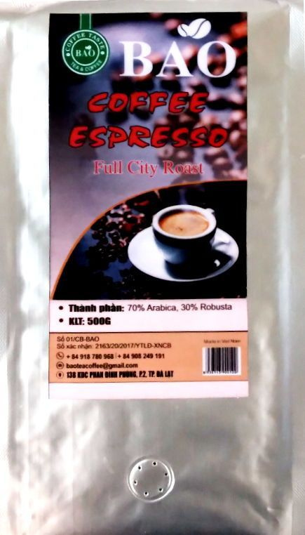 Кофе вьетнамский в зернах BAO COFFEE - Espresso (Эспрессо), 500 г #1