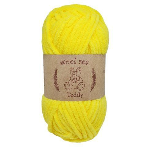 Пряжа Wool Sea Teddy Лимонный (187) 4 мотка 50 г/55 м (100% микрополиэстер) вул си тедди  #1