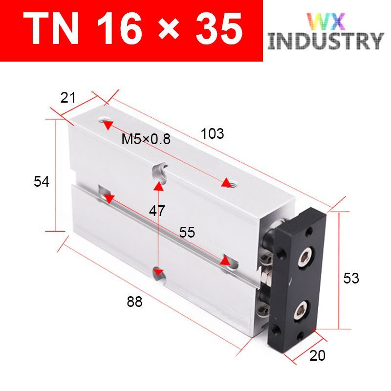 Пневмоцилиндр TN 16X35,ход поршня 35 мм #1