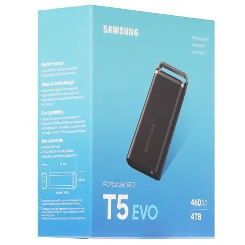 Samsung 4 ТБ Внешний SSD-диск SSD T5 EVO 4TB (MU-PH4T0S/AM), черный #1