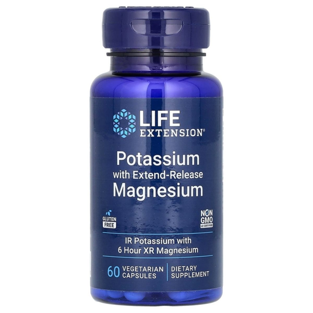 Калий и Магний пролонгированного действия Life Extension Potassium Extend-Release Magnesium 60 капсул #1