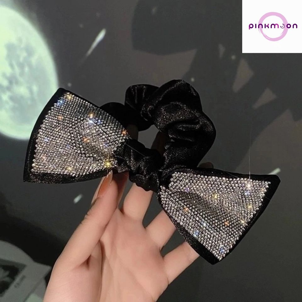 Резинка шелковая для волос со стразами на подарок/украшение для девочек ...