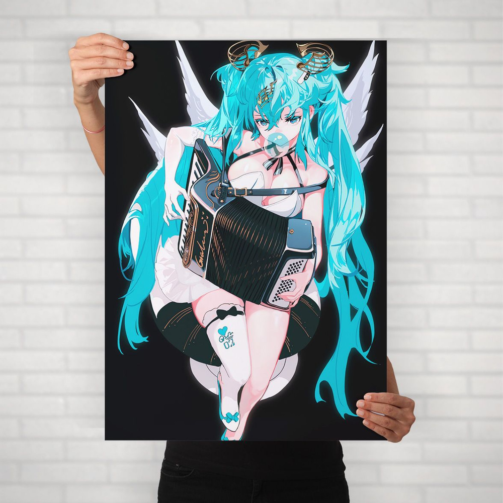 Плакат на стену для интерьера Вокалоид (Мику Хацунэ 44) - Постер по аниме Vocaloid формата А1 (60x84 #1