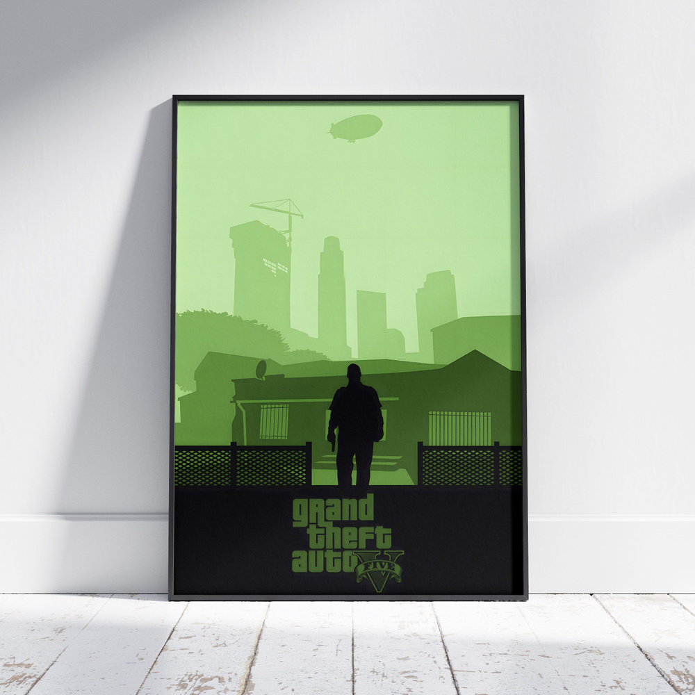 Плакат на стену для интерьера ГТА (V - Франклин Клинтон 13) - Постер по игре GTA Grand Theft Auto формата #1