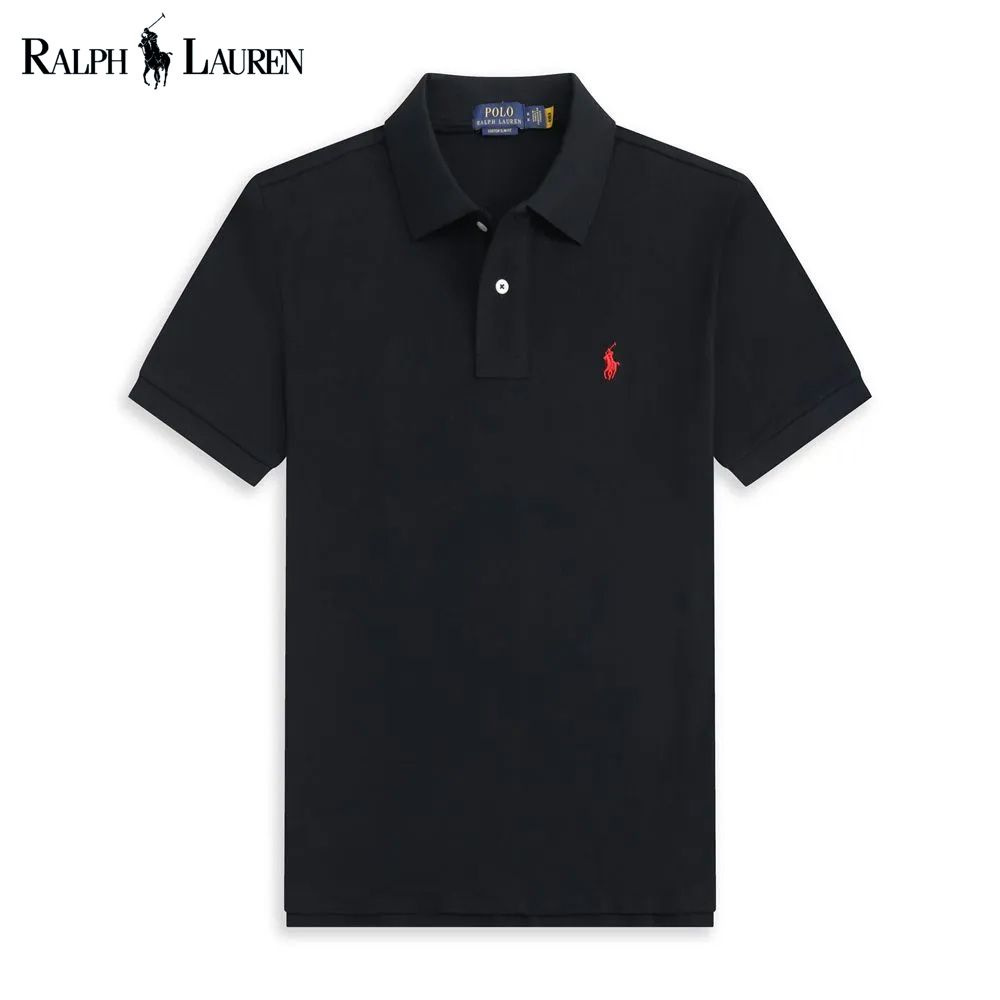 Поло Polo Ralph Lauren Классическая рубашка поло для мужчин и женщин, дышащий хлопок, с лацканами, вышитым #1