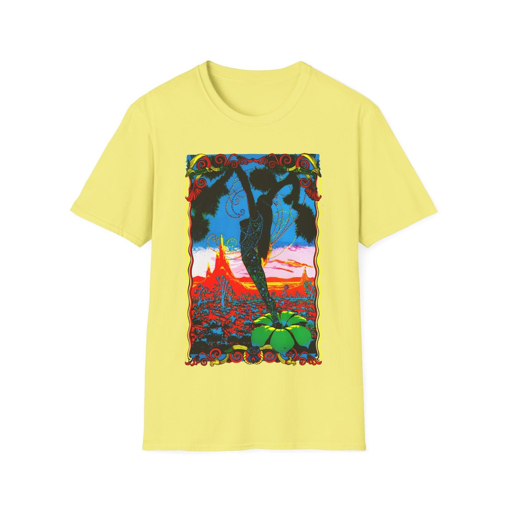 Футболка футболка 1960's dessert blossom black light psychedelic poster tshirt #1