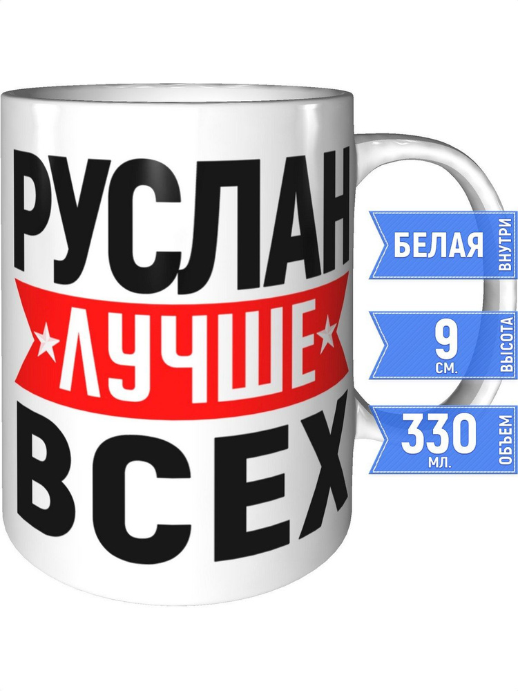 Кружка Руслан лучше всех - стандартная #1
