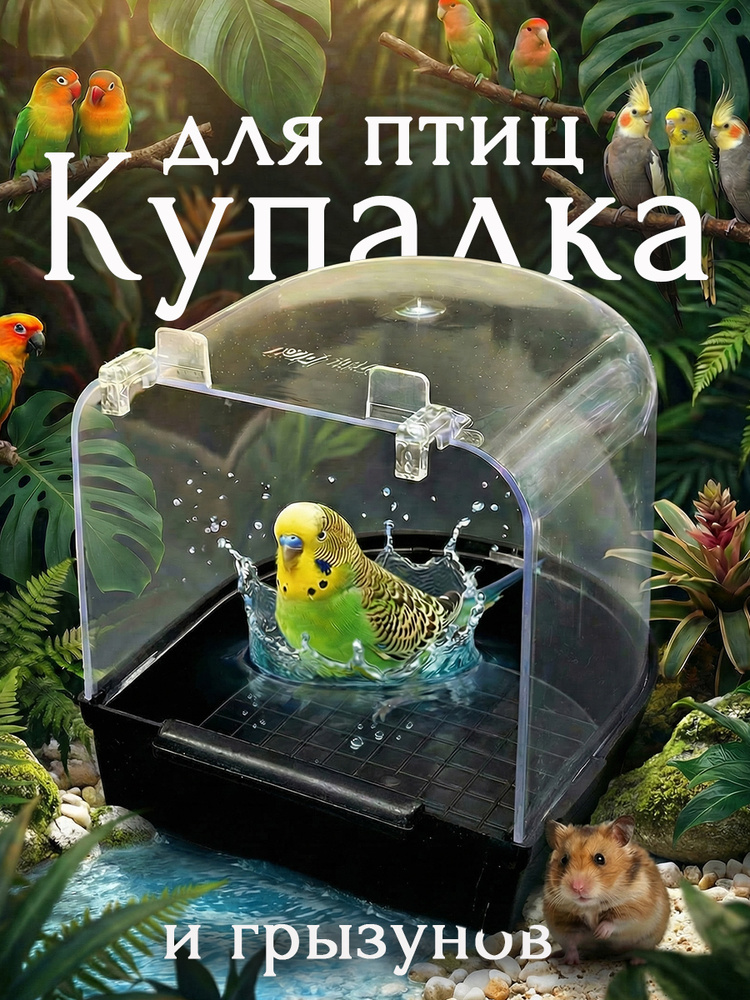 Купалка, ванна, ванночка для птиц, попугаев, грызунов, хомяка #1