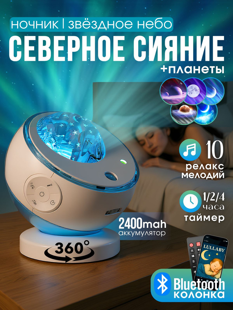 Проектор звездного неба ночник северное сияние #1