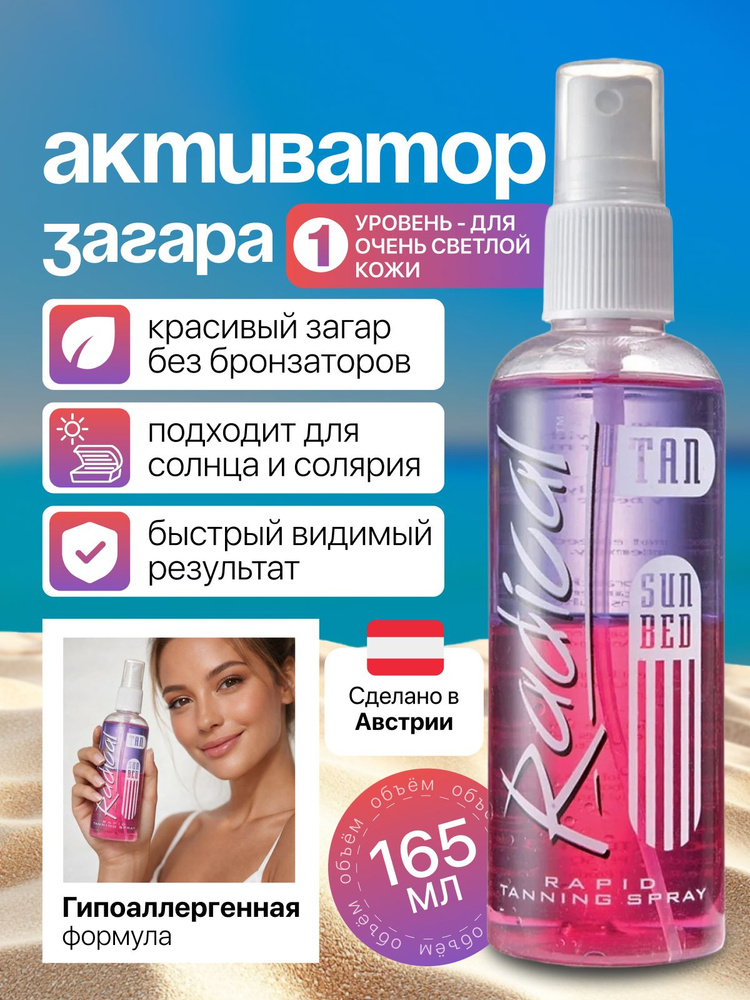 Radical Tan Rapid Лосьон активатор загара в солярии и на солнце, базовый уровень, 165 мл #1