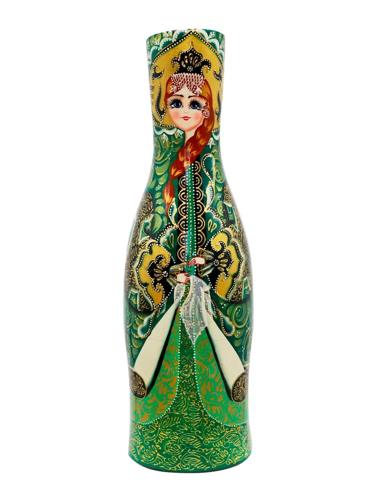 Футляр под бутылку калязинский Коньячница 0,75л, зеленый Ай,Матрёшки!, 750 мл