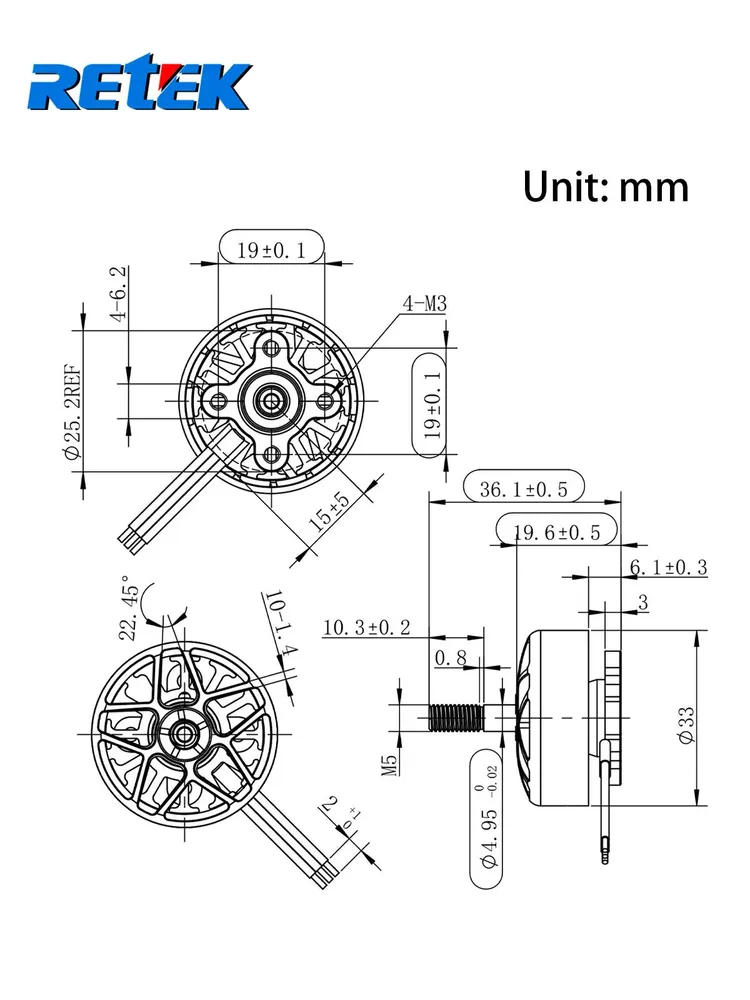 (4шт.) 2807 1350KV DIY Высокопроизводительный бесщеточный двигатель., 4 шт, фото 4
