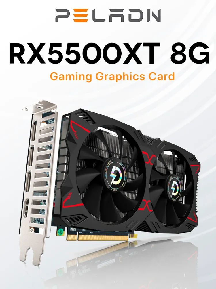 AMD Видеокарта Radeon RX 5500 XT Radeon RX 5500XT 8GD 8ГБ GDDR6 (RX5500XT) игровая 8 ГБ (RX5500XT 8GB black)