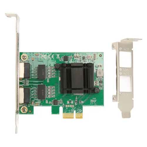 Сетевая карта PCI-E x1, 2 порта RJ45, гигабитная, 10/100/1000 Мбит/с, для настольного ПК, серверная