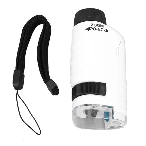 Портативный карманный микроскоп, увеличение 60X-120X, HD оптическая линза, для ежедневного наблюдени
