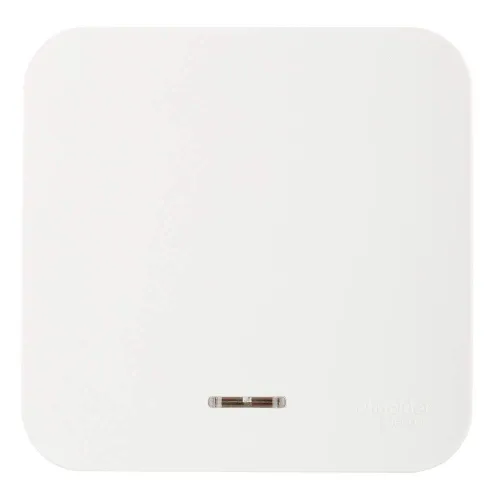 Переключатель Systeme Electric Blanca проходной одноклавишный накладной молочный с зеленой подсветко