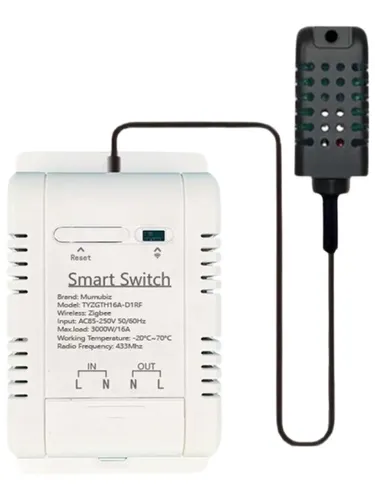 Для Умного Переключателя Tuya Zigbee С Датчиком Температуры И Влажности 16А