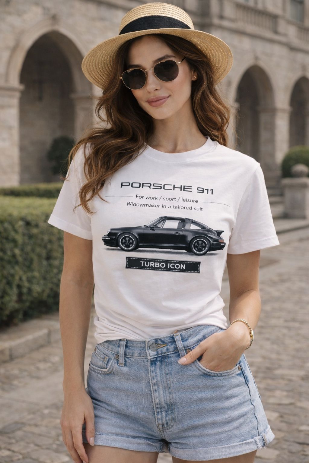 Футболка белая в стиле Porsche 911 Turbo 930