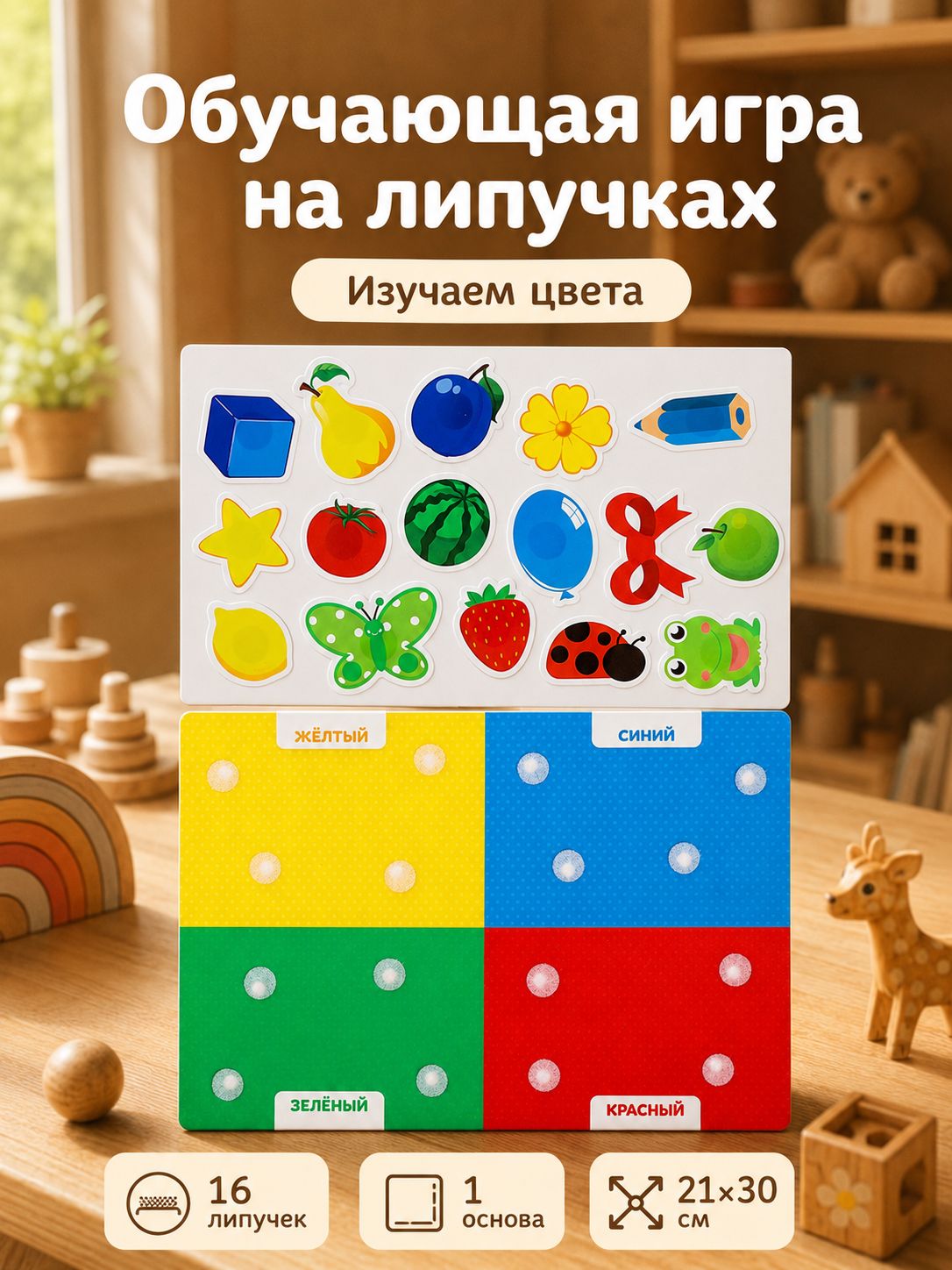Развивающие игрушки / Липучки для малышей / 16 липучек
