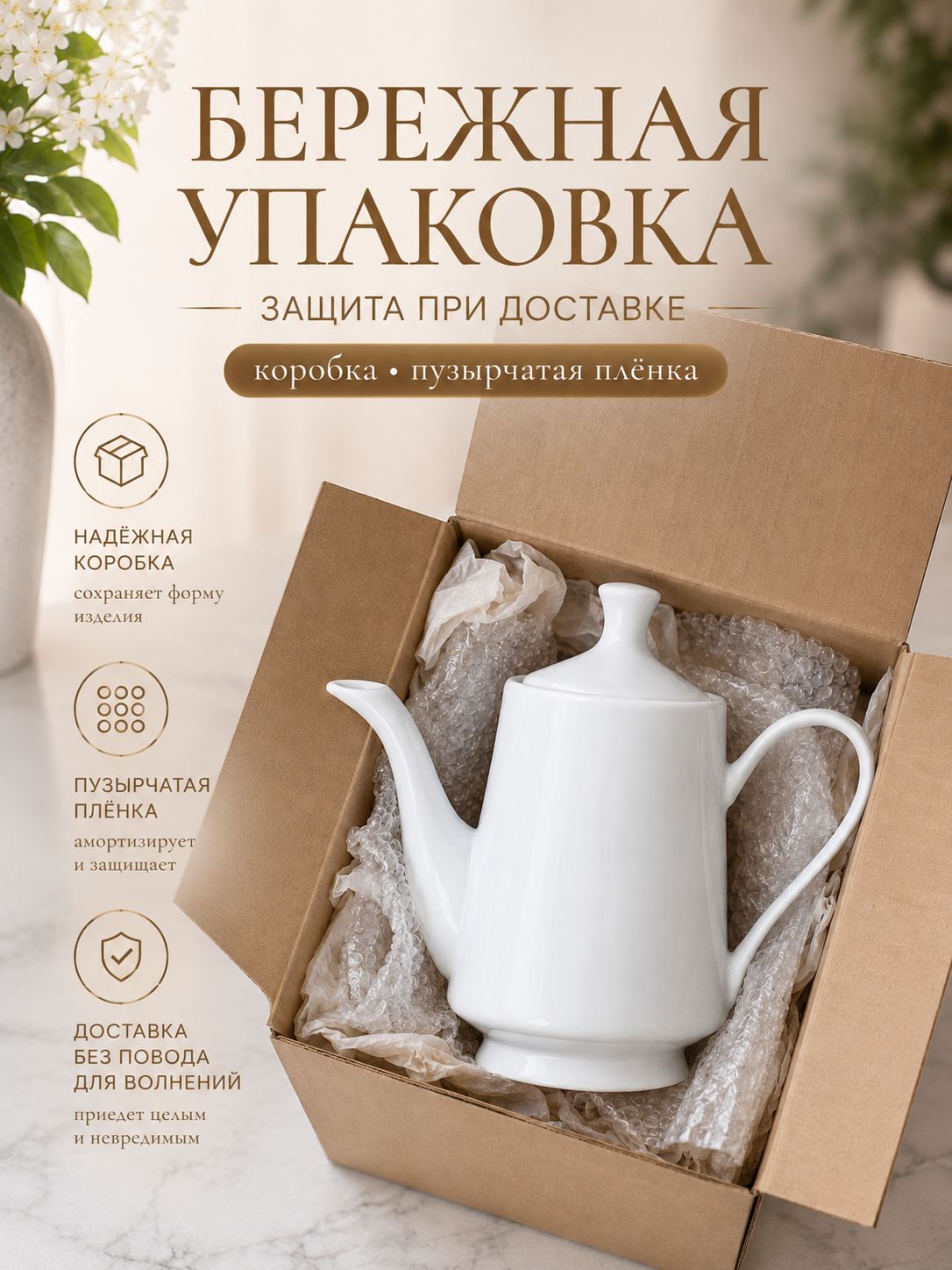 Чайник заварочный фарфоровый 1100 мл Чайник заварочный фарфоровый 1100 мл