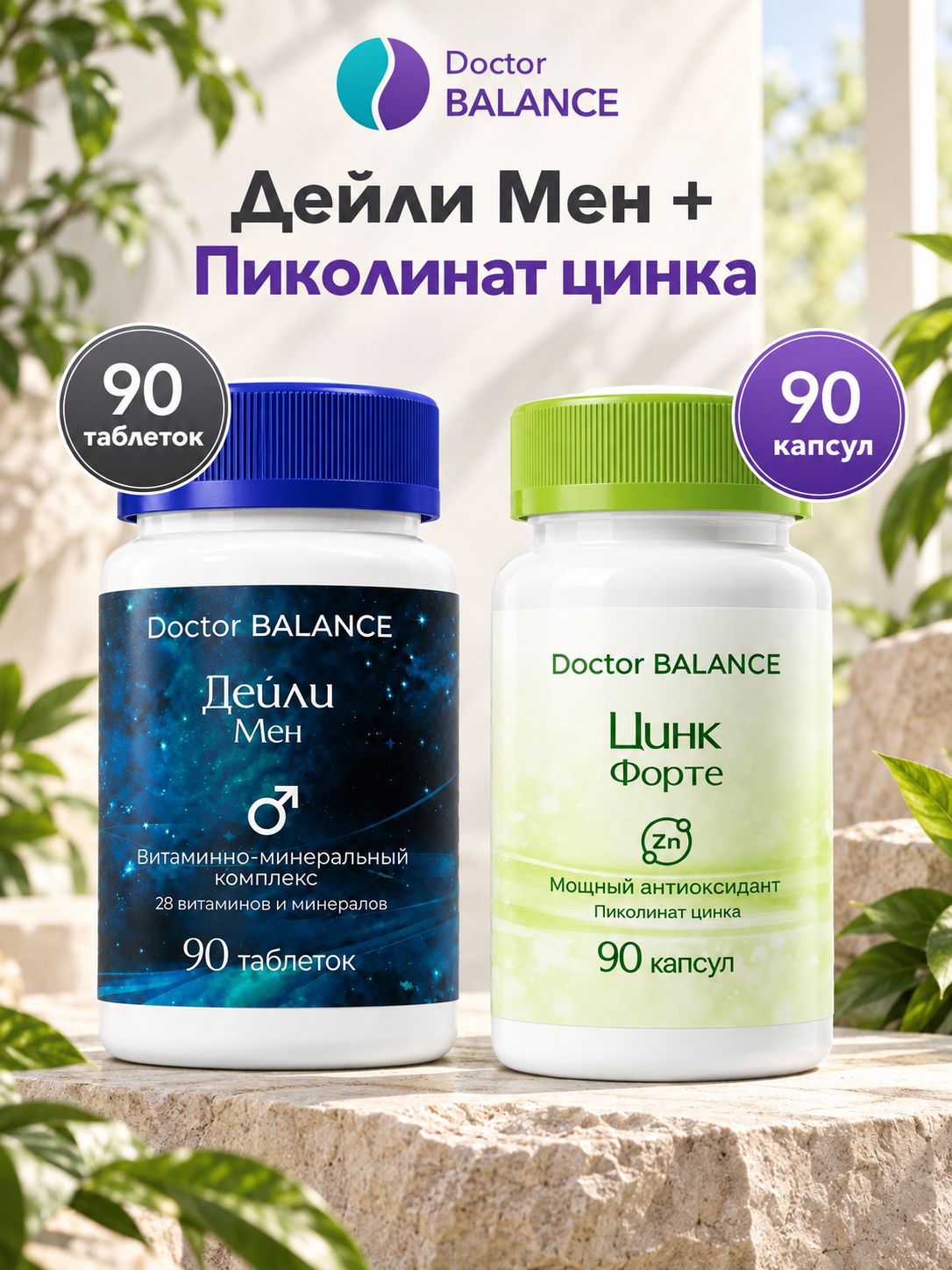 Набор Doctor Balance: Витамины для мужчин Дейли Мен 90 + Пиколинат цинка 90
