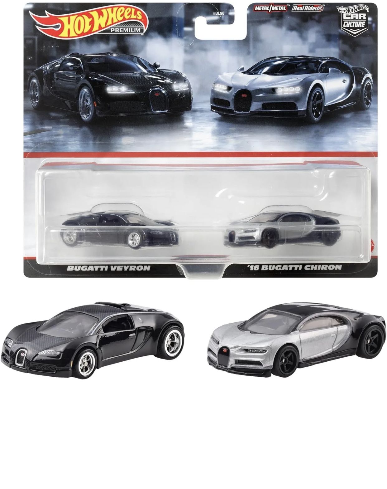 Машинка Hot Wheels Premium 2pack Bugatti Veyron & 16 Bugatti Chiron ...